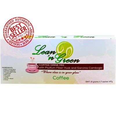 Lean and Green Slimming And Healthy green Coffee 1 box is 147 grams with 7 sachets