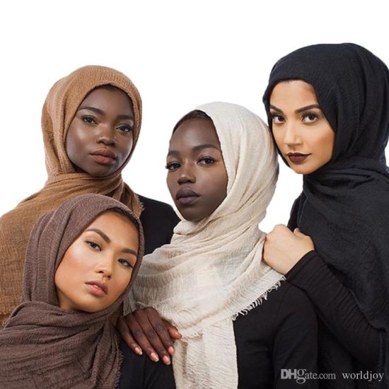 Women Islam Maxi Crinkle Cloud Hijab Scarf Shawl Muslim Long Shawl Stole Wrap
