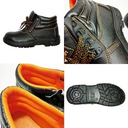 Safety Shoe Steel Toe Cap Mid Sole Medium OR Low Cut Black