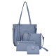 New 4pcs/set Casual Tote Bags Women PU Leather shoulder bag female tassel crossbody messenger bag purse for ladies handbag set