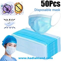 Disposable Face Masks | Protective 3-Ply 3-Layer Safety Shield for Adults/Kids Pack of 50
