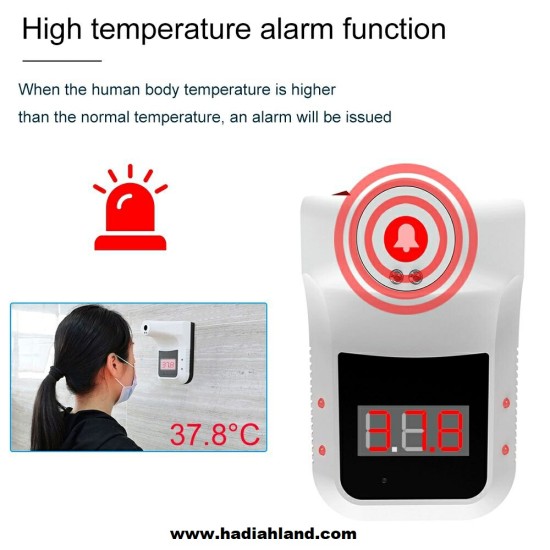 جهاز استشعار درجة الحرارة الأشعة تحت الحمراء الرقمية ميزان الحرارة التعرف الذكي الكشف عن الحمى إنذار الأشعة تحت الحمراء التلقائي